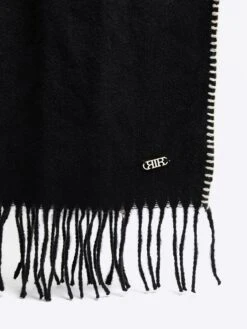 River Island Blanket Stitch Scarf - Black -RIVE IS Clothing Shop VPEVX SQ4 0000000004 BLACK SLd1