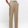 River Island Elasticated Waist Pu Trouser - Cream -RIVE IS Clothing Shop VPEY5 SQ1 0000000067 CREAM MDf