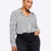 RI Plus Mono Stripe Satin Shirt - Black -RIVE IS Clothing Shop VPEZI SQ1 0000000004 BLACK MDf