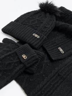 River Island Cable Knit Gift Set - Black -RIVE IS Clothing Shop VPG5Q SQ4 0000000004 BLACK SLd1