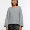 River Island Batwing Jumper - Grey