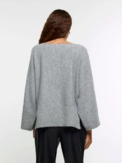 River Island Batwing Jumper - Grey -RIVE IS Clothing Shop VPGA1 SQ2 0000000005 GREY MDb