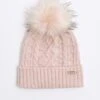River Island Knit Pom Pom Beanie - Light Pink -RIVE IS Clothing Shop VPGFI SQ1 0000000063 PINK SLf