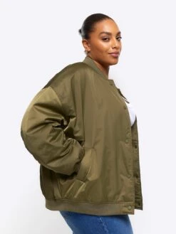 RI Plus Plus Casual Bomber Jacket - Khaki -RIVE IS Clothing Shop VPGGX SQ4 0000000058 KHAKI MDd