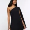 River Island Asymmetric Mini Dress - Black