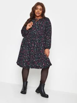 Yours Yours Textured Dress 98cm Nocturnal Ditsy -RIVE IS Clothing Shop VPJ77 SQ3 0000000004 BLACK MDo