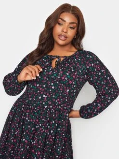 Yours Yours Textured Dress 98cm Nocturnal Ditsy -RIVE IS Clothing Shop VPJ77 SQ4 0000000004 BLACK MDd