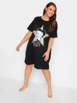 Yours Yours Winking Betty Boop Sleeptee - Black -RIVE IS Clothing Shop VPJEN SQ3 0000000004 BLACK MDo