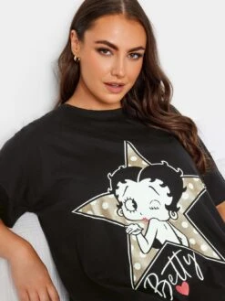 Yours Yours Winking Betty Boop Sleeptee - Black -RIVE IS Clothing Shop VPJEN SQ4 0000000004 BLACK MDd