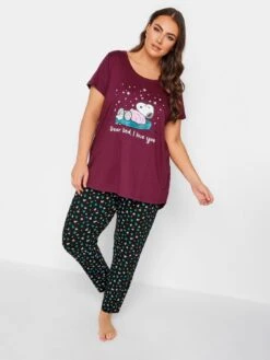 Yours Yours Bed I Love You Snoopy Tapered Pj Set - Red -RIVE IS Clothing Shop VPJEQ SQ3 0000000017 RED MDo