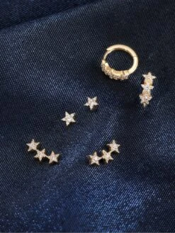 Inicio 14K Gold Plated   Cubic Zirconia Star Stud Earrings -RIVE IS Clothing Shop VPK41 SQ3 0000000036 GOLD SLd