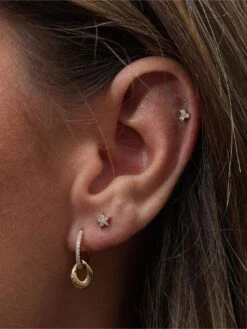 Inicio 14K Gold Plated   Cubic Zirconia Star Stud Earrings -RIVE IS Clothing Shop VPK41 SQ4 0000000036 GOLD SLd1