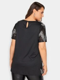 Yours Sequin Zig Zag Front T Shirt - Silver -RIVE IS Clothing Shop VPK8O SQ2 0000000035 SILVER MDb