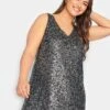Yours Sequin Sleeveless Top - Silver -RIVE IS Clothing Shop VPKCS SQ1 0000000035 SILVER MDf