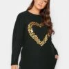 Yours Foil Leopard Heart Top