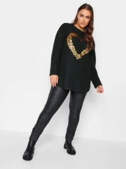 Yours Foil Leopard Heart Top -RIVE IS Clothing Shop VPKFC SQ3 0000000004 BLACK MDo
