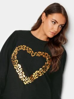 Yours Foil Leopard Heart Top -RIVE IS Clothing Shop VPKFC SQ4 0000000004 BLACK MDd