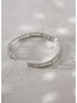 Mint Velvet Stone Insert Plated Bangle -RIVE IS Clothing Shop VPMCD SQ2 0000000035 SILVER MDf