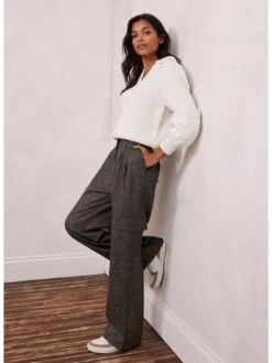 Mint Velvet Metallic Wide Leg Trouser -RIVE IS Clothing Shop VPOMJ SQ3 0000000143 BROWN MDo