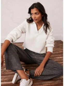 Mint Velvet Metallic Wide Leg Trouser -RIVE IS Clothing Shop VPOMJ SQ5 0000000143 BROWN MDd1