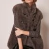 Mint Velvet Faux Fur Toggle Detail Gilet -RIVE IS Clothing Shop VPONZ SQ1 0000000005 GREY MDf