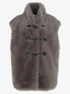 Mint Velvet Faux Fur Toggle Detail Gilet -RIVE IS Clothing Shop VPONZ SQ4 0000000005 GREY MDd