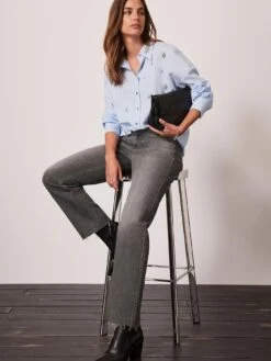 Mint Velvet Blue Spaced Embellished Shirt -RIVE IS Clothing Shop VPOQK SQ3 0000000020 BLUE MDo