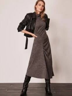 Mint Velvet Ruched Side Jersey Midi Dress -RIVE IS Clothing Shop VPOSD SQ3 0000000005 GREY MDo