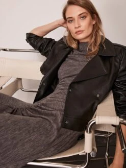 Mint Velvet Ruched Side Jersey Midi Dress -RIVE IS Clothing Shop VPOSD SQ4 0000000005 GREY MDd