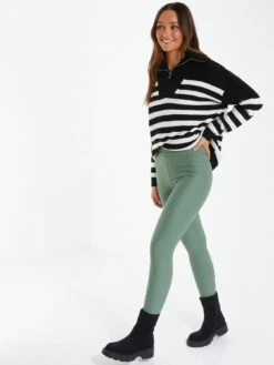 Quiz Sage Faux Leather Leggings -RIVE IS Clothing Shop VPWEL SQ3 0000003112 LIGHT GREEN MDo