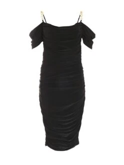 Quiz Black Bardot Chain Strap Mini Dress -RIVE IS Clothing Shop VPWEP SQ4 0000000004 BLACK MDd