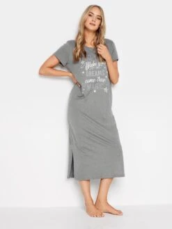 Long Tall Sally Star Texture Text Maxi Nightdress
