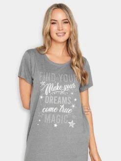 Long Tall Sally Star Texture Text Maxi Nightdress -RIVE IS Clothing Shop VPXXO SQ4 0000000004 BLACK MDd