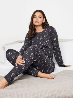 Long Tall Sally Long Tall Sally Oversize Celestial Long Sleeve Placket Legging Pj Set -RIVE IS Clothing Shop VPXY5 SQ4 0000000005 GREY MDd