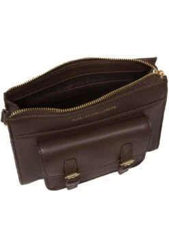 Pure Luxuries London Monica Hot Fudge Nappa Leather Cross Body Bag -RIVE IS Clothing Shop VPZ7Q SQ4 0000000143 BROWN SLd