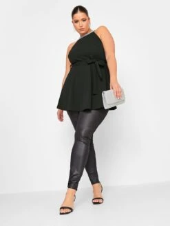 Yours Diamante Choker Peplum Top - Black -RIVE IS Clothing Shop VPZFT SQ3 0000000004 BLACK MDo