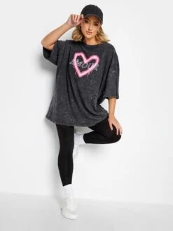 Yours Boxy Tee Grey Wash A'more Print -RIVE IS Clothing Shop VPZG2 SQ3 0000000005 GREY MDo