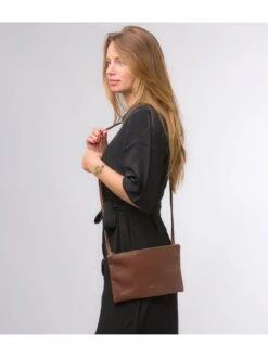 Pure Luxuries London Anya Dark Tan Nappa Leather Cross Body Bag -RIVE IS Clothing Shop VPZGH SQ2 0000000143 BROWN MDd
