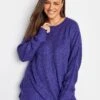 Yours Ribbed Drop Shoulder Purple -RIVE IS Clothing Shop VQ4ZG SQ1 0000000039 PURPLE MDf