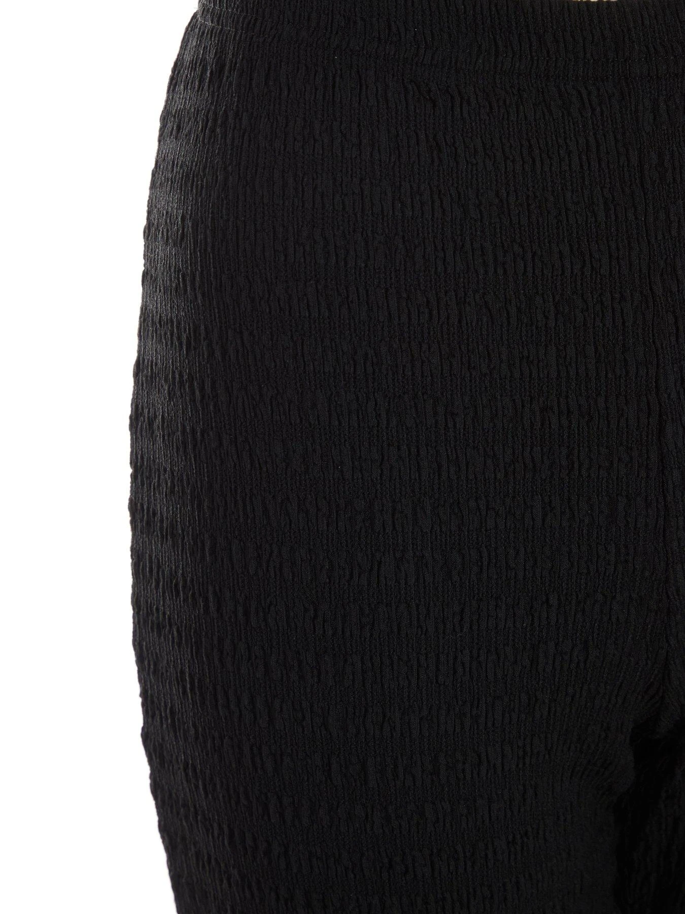 Quiz Black Textured High Waisted Trousers 8 Quiz Black Textured High Waisted Trousers - Image 6