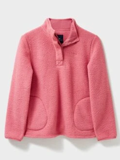 Crew Clothing Button Neck Fleece Sweat - Pink -RIVE IS Clothing Shop VQ8FW SQ3 0000000063 PINK MDo
