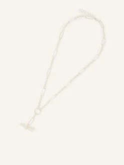 Accessorize Sterling Silver-Plated Twist T-Bar Necklace