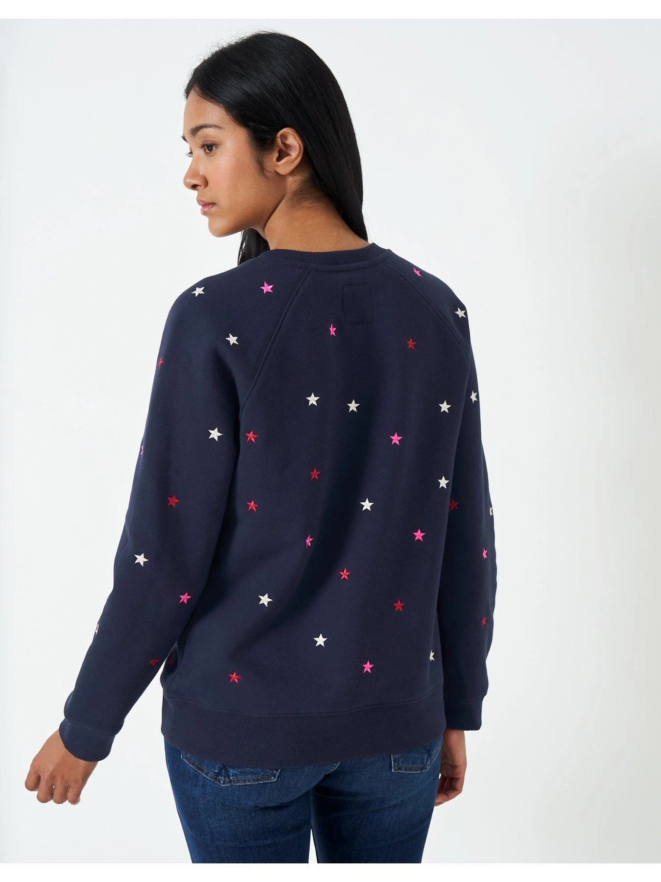 Crew Clothing All Over Star Embroidered Sweat - Navy 4 Crew Clothing All Over Star Embroidered Sweat - Navy - Image 2