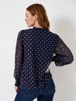 Crew Clothing Dancer Blouse - Navy -RIVE IS Clothing Shop VQ8I5 SQ2 0000000020 BLUE MDb