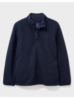 Crew Clothing Button Neck Fleece Sweat - Dark Blue -RIVE IS Clothing Shop VQ8J0 SQ3 0000000020 BLUE MDo