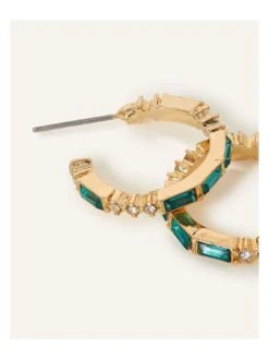 Accessorize Small Eclectic Gem Hoop Earrings -RIVE IS Clothing Shop VQ8JL SQ3 0000000047 GREEN SLd