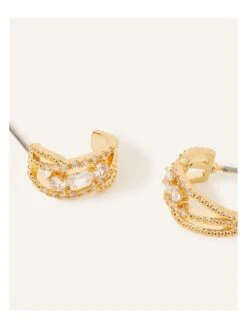 Accessorize Z Sparkle Stone Hoops -RIVE IS Clothing Shop VQ8L5 SQ3 0000000036 GOLD SLd