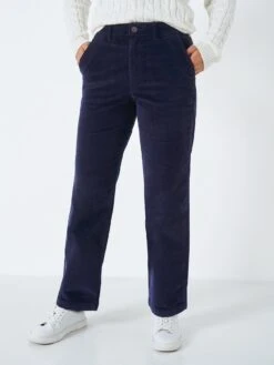 Crew Clothing Cord Wide Leg Trouser - Navy