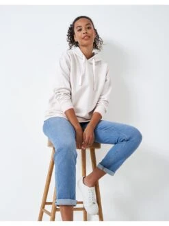 Crew Clothing Relaxed Hoodie - White -RIVE IS Clothing Shop VQ8PJ SQ5 0000000013 WHITE MDd1