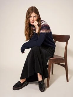 White Stuff Frankie Fairisle Jumper - Navy -RIVE IS Clothing Shop VQ8Q9 SQ3 0000000048 NAVY MDo